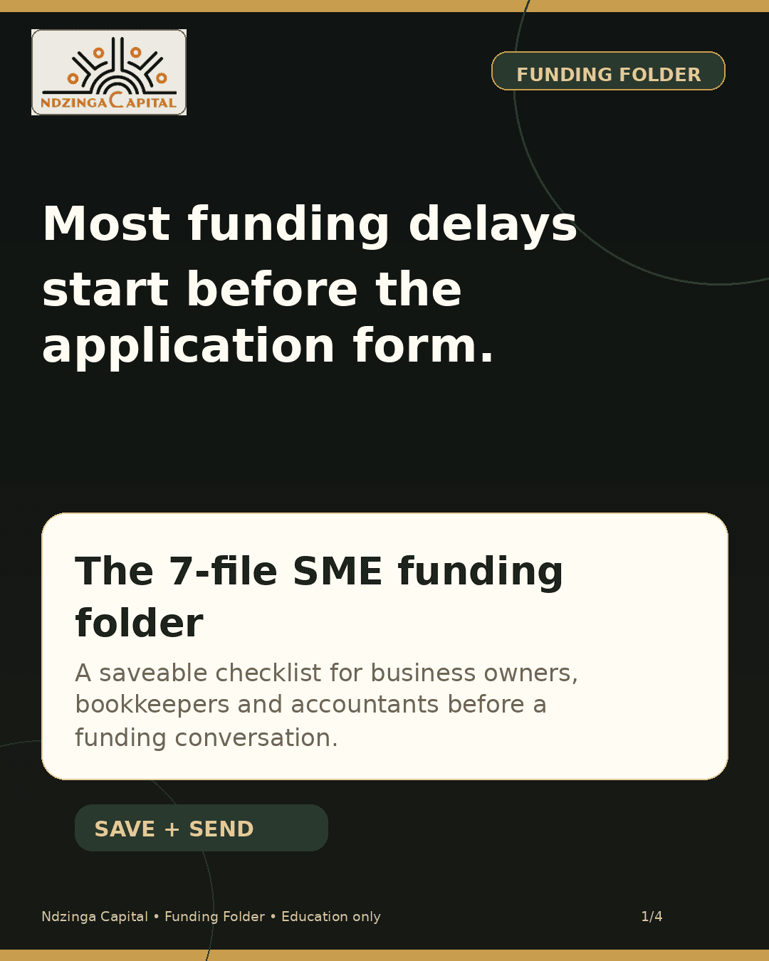 Ndzinga Capital Funding Folder checklist cover for SME funding readiness